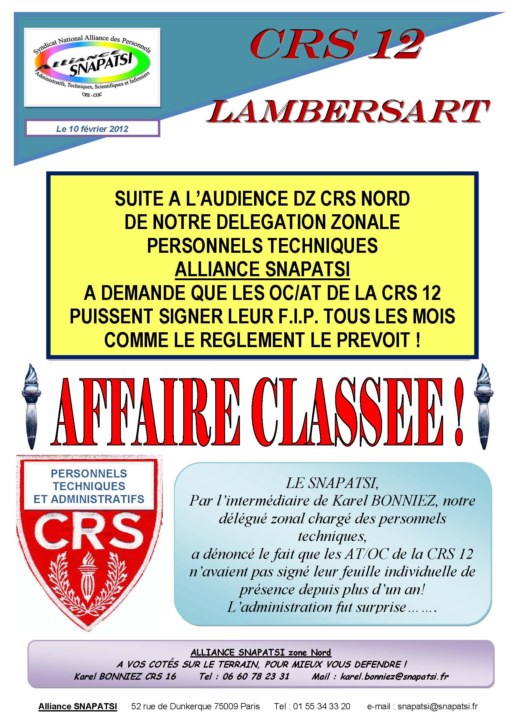 tract DZCRS Nord tract DZCRS Nord